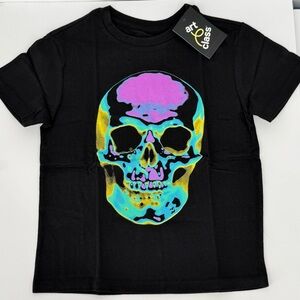 Art Class Black Skull Graphic Kids Boys T-Shirt XS 4 5 New NWT